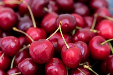 Tatlı Kiraz Arka Plan Full Frame Fotoğraf Stok