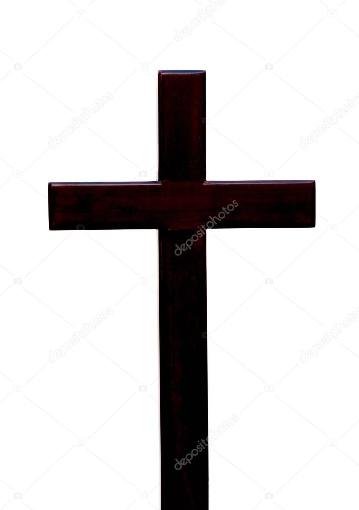 The cross. Wooden christianity symbol 