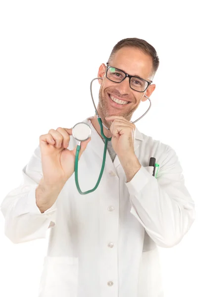 Guapo doctor con gafas — Foto de Stock