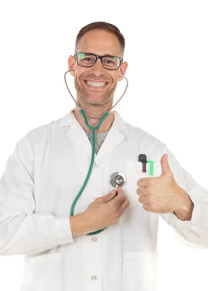 Pohledný doktor s brýlemi — Stock fotografie