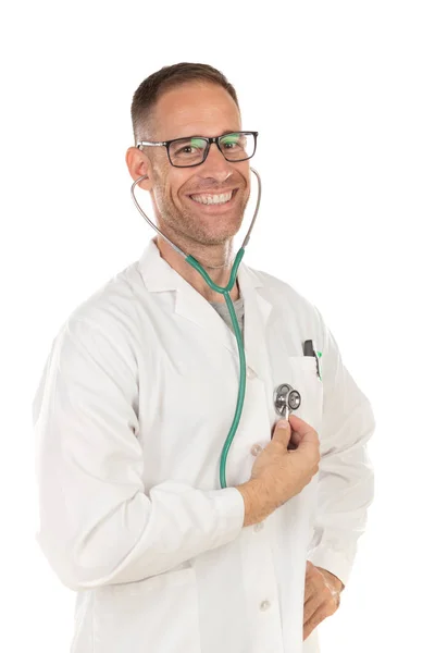 Schöner Arzt mit Brille — Stockfoto