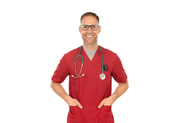 Guapo doctor con gafas — Foto de Stock