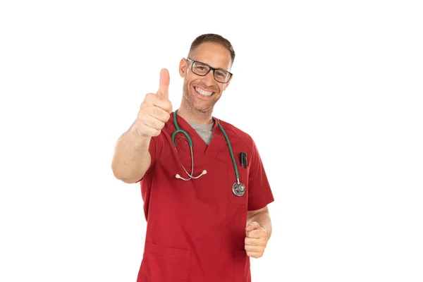 Handsome doctor saying Ok — Stock Photo, Image