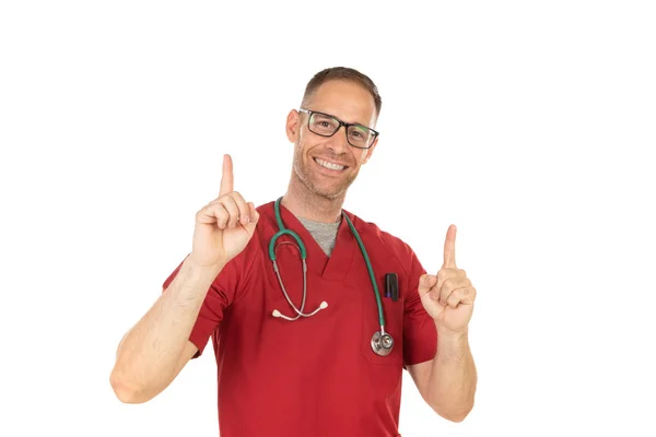 Pohledný doktor s brýlemi — Stock fotografie