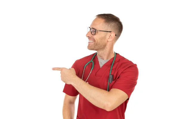 Beau médecin avec des lunettes — Photo