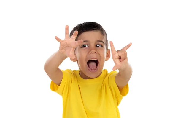 Excited child showing his fingers — Stock Photo, Image