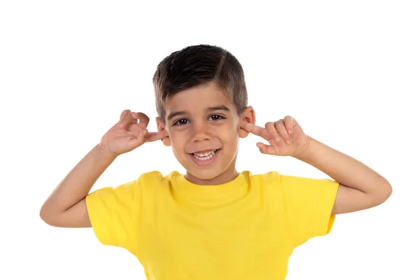 Small child covering his ears — Stock Photo, Image