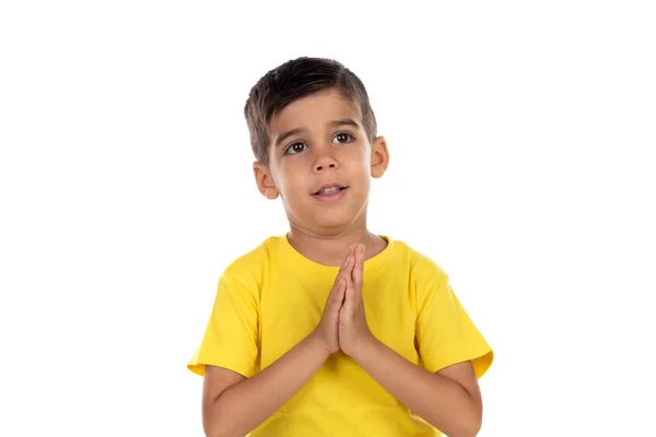 Niño latino rezando —  Fotos de Stock