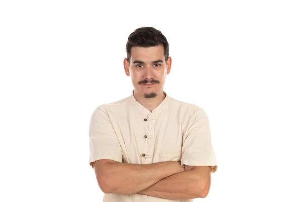 Rolig stilig kille med mustasch — Stockfoto