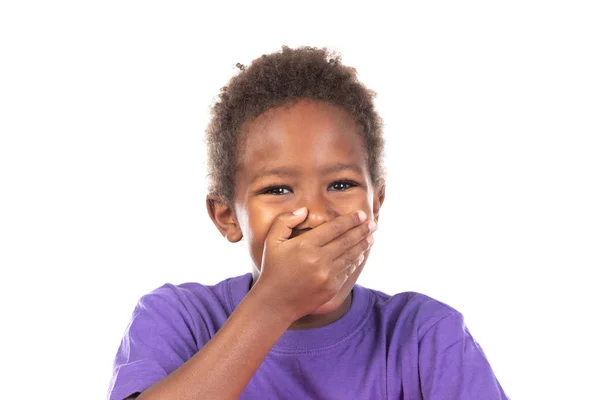 Zdziwiony dziecko pokrywające usta — Zdjęcie stockowe