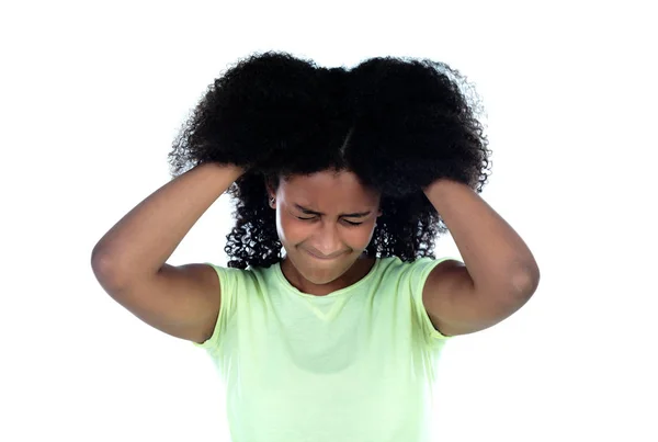 Gyönyörű tinédzser lány afro hajú — Stock Fotó