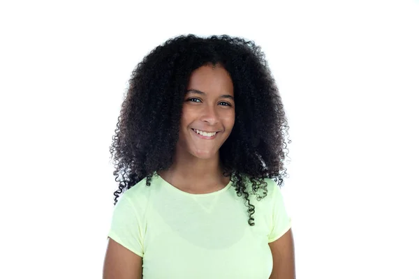 美丽的 青少年 非洲 女孩 与 美丽的 头发 — 图库照片