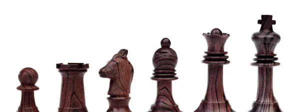 Σκακιστικές Φιγούρες Απομονωμένες Λευκό Φόντο — Φωτογραφία Αρχείου