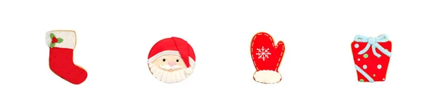 Funny Cookies Christmas Isolated White Background — Stock Photo, Image