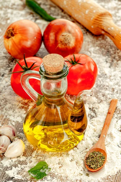 Ingredients for a healthy pizza — Stock Photo, Image