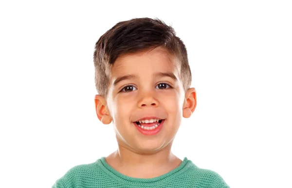 Little Boy Gipsy Race Looking Camera Isolated White Background — Stock Photo, Image