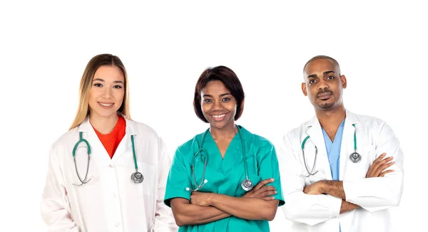 Ärzteteam Isoliert Auf Weißem Hintergrund — Stockfoto