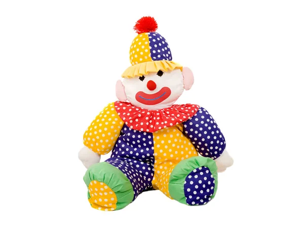 Rag Clown Met Kleurrijke Kleren Geïsoleerd Een Witte Achtergrond — Stockfoto