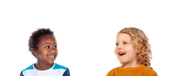 Funny Children Laughing Isolated White Background — Stock Photo, Image