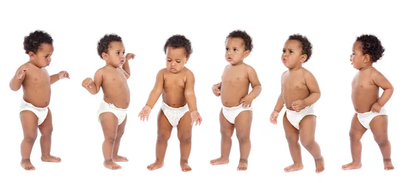 Lustiges Baby Trägt Eine Windel Isoliert Auf Weißem Hintergrund — Stockfoto