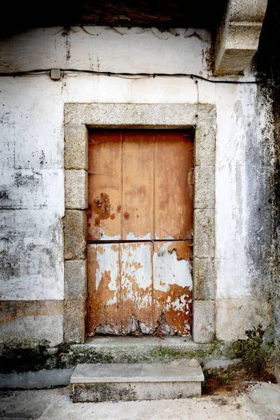 Antigua Puerta Madera Pueblo Español — Foto de Stock