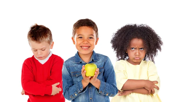 Dzieci Wyrażające Emocje Białym Tle — Zdjęcie stockowe