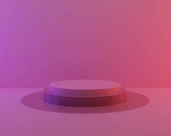空のピンクの表彰台 あなたのオブジェクトの台座 抽象的な現代的な最小限の背景 ステージ ショーケーススタンド 空白の製品表示プラットフォームを持つ3Dレンダリングイラスト — ストック写真
