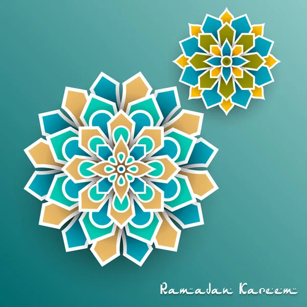 Ramadan Kareem Avec Graphique Papier Islamique — Image vectorielle