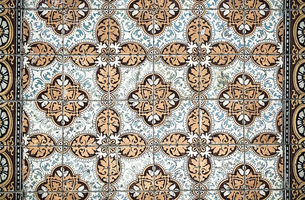 Vintage azulejos, traditional Portuguese tiles texture for background