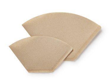 beyaz bir arka plan üzerinde izole kahve filtresi