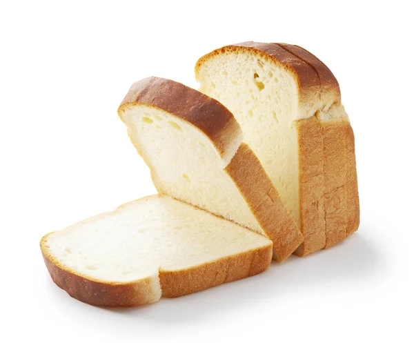 Slice White Bread Isolated White — Stock Photo, Image