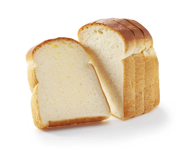 Slice White Bread Isolated White — Stock Photo, Image