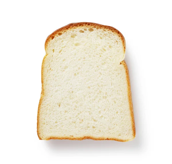 Sneetje Wit Brood Geïsoleerd Wit — Stockfoto