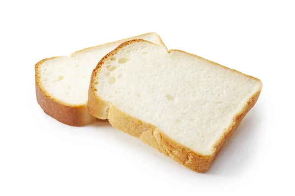 Slice White Bread Isolated White — Stock Photo, Image