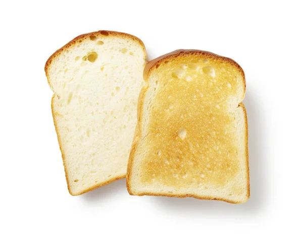 Кусочек Белого Хлеба Изолирован Белом — стоковое фото
