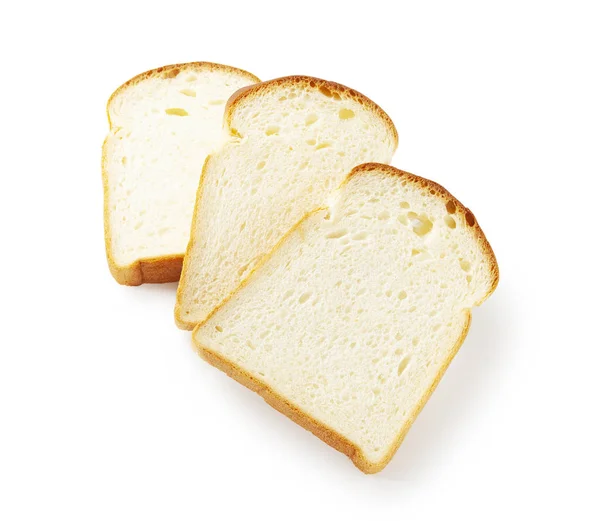 Dilim Beyaz Ekmek Beyaz Izole — Stok fotoğraf