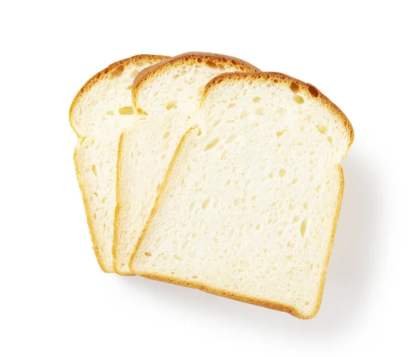 Slice White Bread Isolated White — Stock Photo, Image