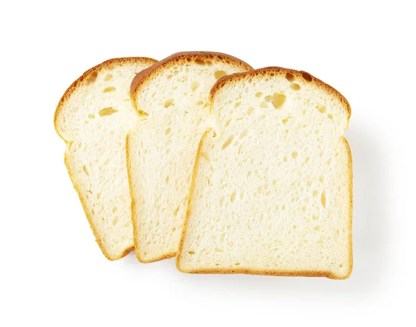 Slice White Bread Isolated White — Stock Photo, Image