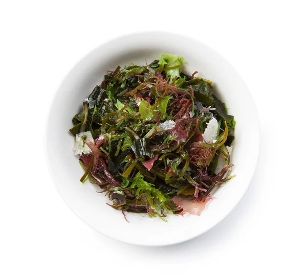 Seaweed Salad Bowl White Background Japanese Food — Stock Photo, Image