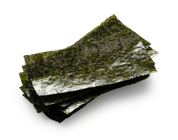 Japanische Aromatisierte Algen Auf Weißem Hintergrund — Stockfoto