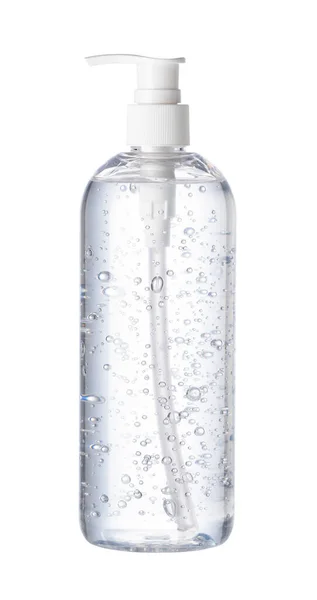 Botella Desinfectante Manos Sobre Fondo Blanco Imagen de archivo