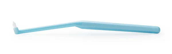 Cepillo Interdental Azul Sobre Fondo Blanco — Foto de Stock