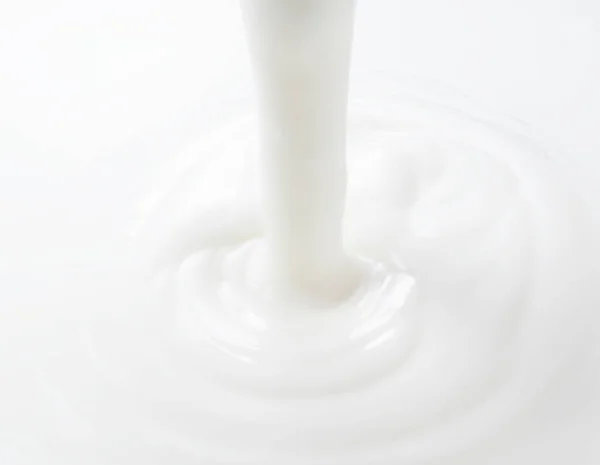 Foto Närbild Droppande Yoghurt — Stockfoto