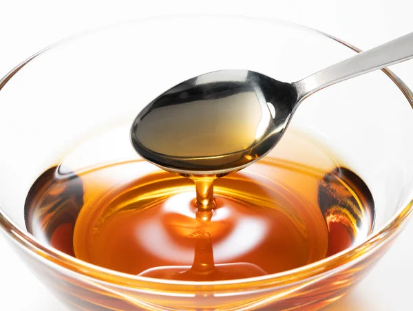 Scoop Sesame Oil Spoon — Stock Photo, Image