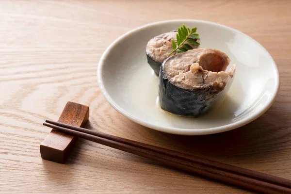 Japanese Side Dish Simmered Mackerel — Stock Photo, Image