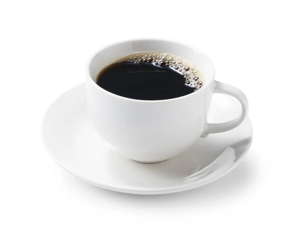 Heißer Kaffee Auf Weißem Hintergrund — Stockfoto