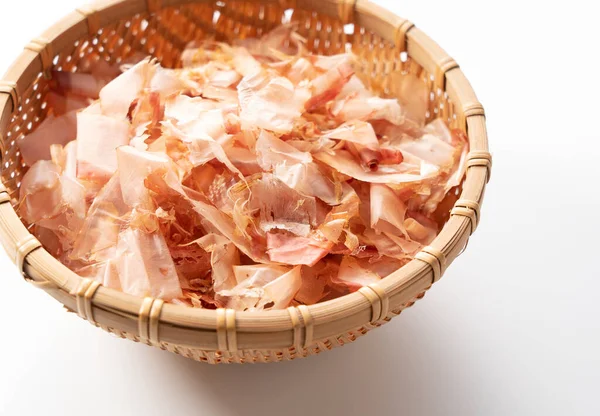 Stock image Traditional Japanese food in a colander. Katsuobushi