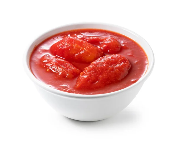 Puré Tomate Tazón Blanco — Foto de Stock
