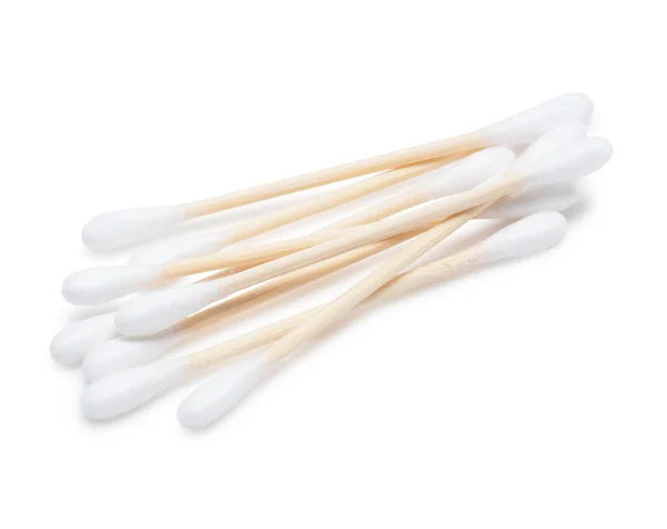 Bamboo Swabs White Background — Stock Photo, Image