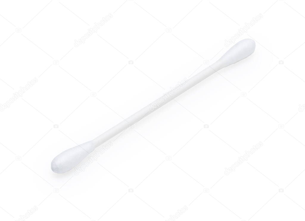 Cotton swabs on a white background